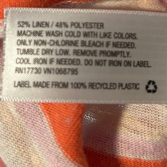 🍊 Striped Linen Blend Tee - Orange & Oatmeal - Picture 5 of 5